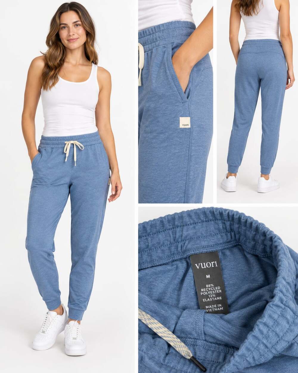 Vuori Women's Performance Jogger Size M Blue Heather Sweatpants